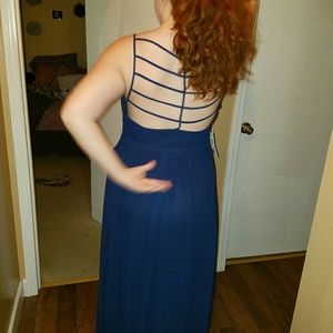 dark blue long prom/formal dress